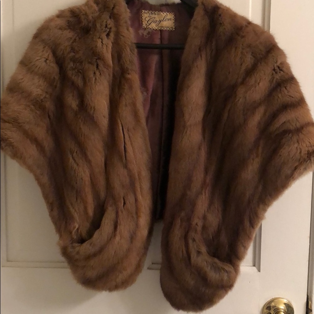 REAL ANTIQUE MINK FUR SHAWL